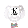 Chupete personalizado estilo CK con nombre y color a elegir – 0 a 6 meses