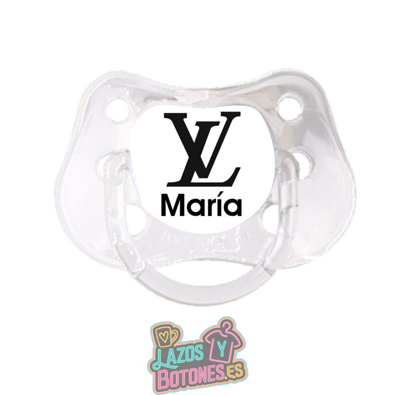 000 Chupete personalizado estilo Louis Vuitton con nombre y color a elegir – 0 a 6 meses