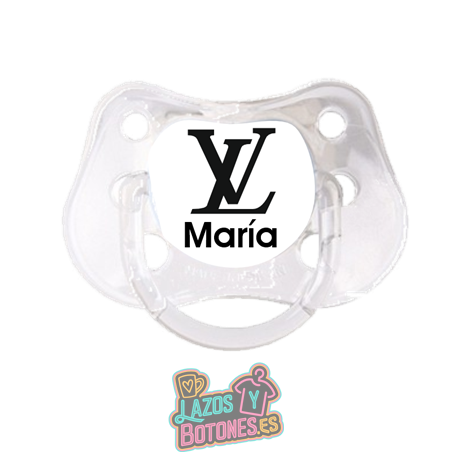 000 Chupete personalizado estilo Louis Vuitton con nombre y color a elegir – 0 a 6 meses