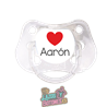 Chupete personalizado Corazón Rojo con nombre – 0 a 6 meses
