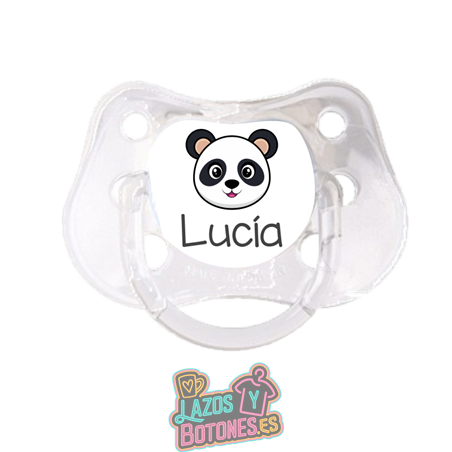 Chupete personalizado Panda con nombre – 0 a 6 meses