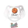 Chupete personalizado Pelota de baloncesto con nombre – 0 a 6 meses