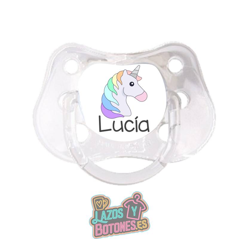 Chupete personalizado Unicornio con nombre – 0 a 6 meses
