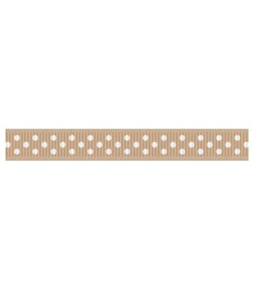  Grosgrain Lunares camel/blanco 9mm