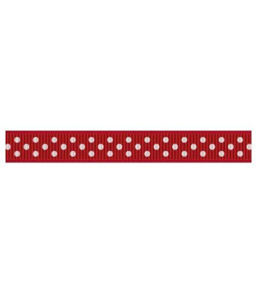  Grosgrain Lunares rojo/blanco 9mm