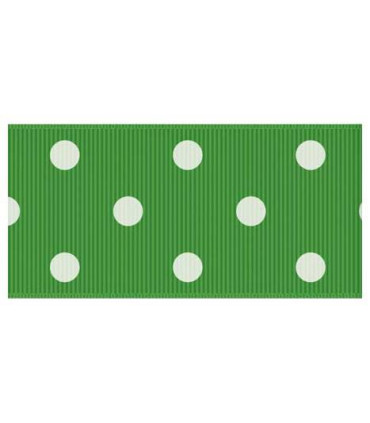 Lunares verde manzana/blanco 38mm