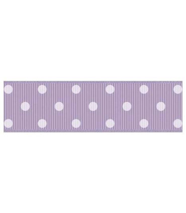 Lunares grandes rosa bebé/blanco 22mm