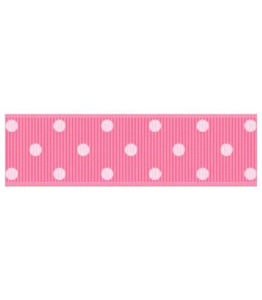 Lunares grandes rosa bebé/blanco 22mm