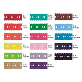 Pasacintas bordado 27mm - varios colores
