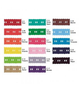 Pasacintas bordado 27mm - varios colores